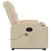 vidaXL Електрически изправящ масажен реклайнер стол кремав текстил