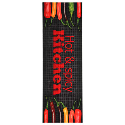 vidaXL Кухненско килимче, перимо, надпис Hot&Spicy, 60x180 см