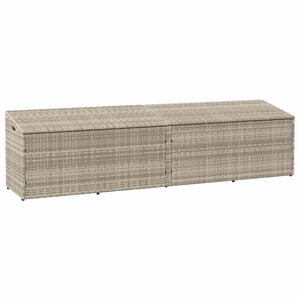 vidaXL Градинска кутия за съхранение, светлосива, 220x50x58 см, полиратан