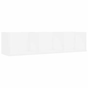 vidaXL CD стенен рафт, бял, 75x18x18 см, инженерно дърво