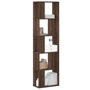 vidaXL Библиотека 5 рафта кафяв дъб 45x23,5x162,5 см инженерно дърво