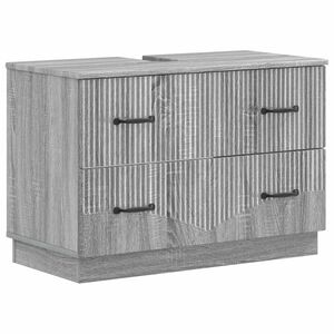 vidaXL Шкаф за мивка в баня HOORN Сив Сонома 82 x 41 x 56 см