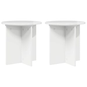 vidaXL Стойка за растения 2 pcs Бял гланц 40 x 40 x 40 cm