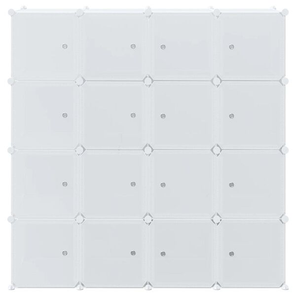 vidaXL Органайзер за съхранение на кубчета с 16кубчета и висящи пръчки