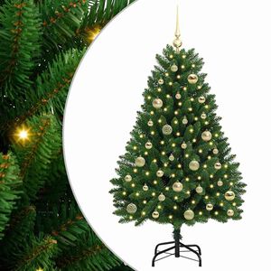 vidaXL С изкуствено коледно дърво 120 cm 150 LED светодиода Топло бяло