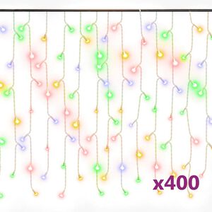 vidaXL LED завеса ледени висулки 10 м 400 LED многоцветна 8 режима