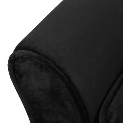 vidaXL Кучешки диван, черен, 57x34x36 см, плюш