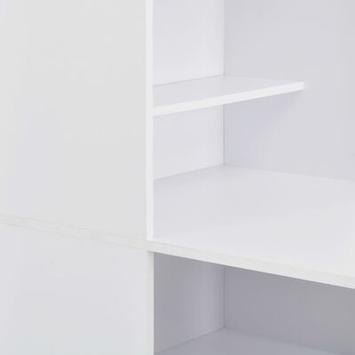 vidaXL Бар маса с шкаф, бяла, 115x59x200 см