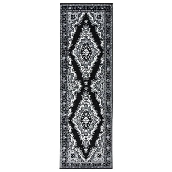 vidaXL Пътека, BCF, черна, 60x200 см