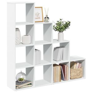 vidaXL Разделител за стая / библиотека, бял, 4 нива, 131,5x29x131,5 см