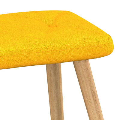vidaXL Релакс стол с табуретка, горчица жълто, плат