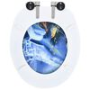 vidaXL Тоалетни седалки с плавно затваряне, 2 бр, МДФ, дизайн делфини