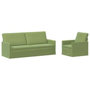 vidaXL Комплект дивани 2 pcs Светло зелено Кадифе