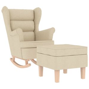 vidaXL Люлеещ се стол с табуретка за крака, син, плат