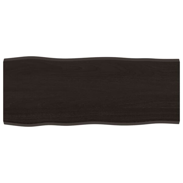 vidaXL Плот за маса тъмнокафяв 100x40x2 см обработен масивен дъб