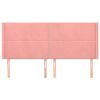vidaXL Горна табла за легло с уши, розова, 163x16x118/128 см, кадифе