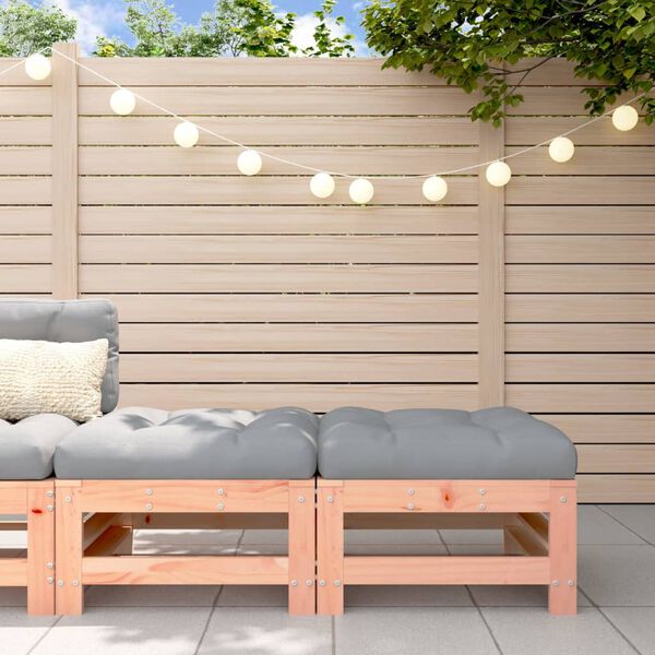 vidaXL Градински табуретки с възглавници, 2 бр, дугласко дърво масив