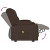 vidaXL 2-местен масажен реклайнер с държачи за чаши, кафяв, еко кожа