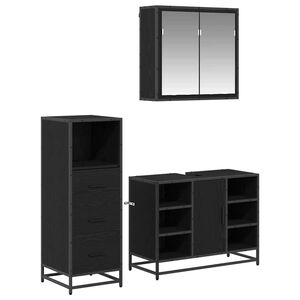 vidaXL Комплект мебели за баня 3 бр. Старо дърво 35 x 37,5 x 166 см