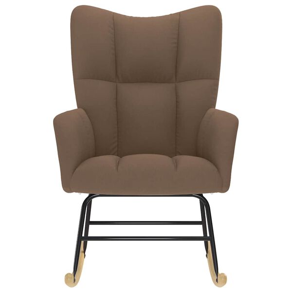 vidaXL Люлеещ се стол, кафяв, текстил