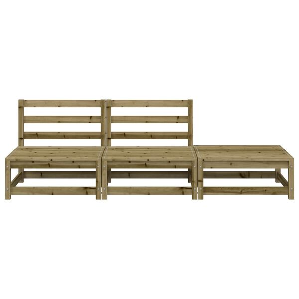 vidaXL Градинско кресло без подлакътници, с табуретка, импрегниран бор