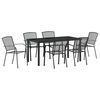 vidaXL Комплект за хранене в градината 7 pcs Антрацит