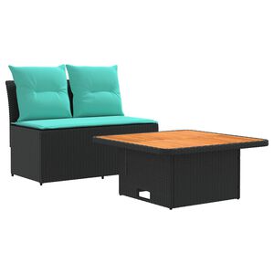 vidaXL 2 Брой Градинен среден диван с таблица, която се повдига