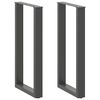 vidaXL Крака за бар маса, U-образни, 2 бр., антрацит, 40x(90-91) см, стомана