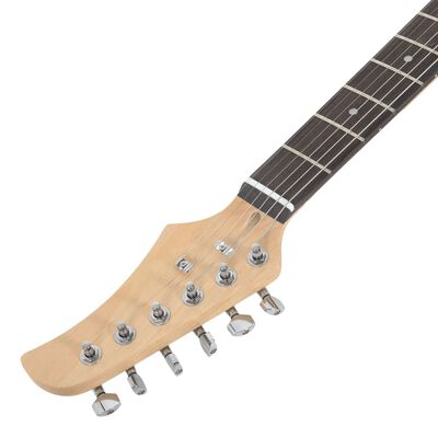 vidaXL Електрическа китара за начинаещи с калъф кафяво и бяло 4/4 39"