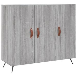 vidaXL Сайдборд, Сив сонома, 90x34x80 см, инженерно дърво