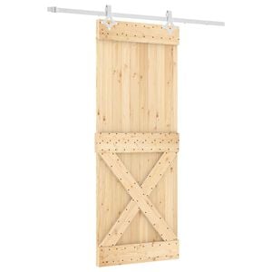 vidaXL Преплъзваща се врата 80 x 210 cm Естествено и бяло