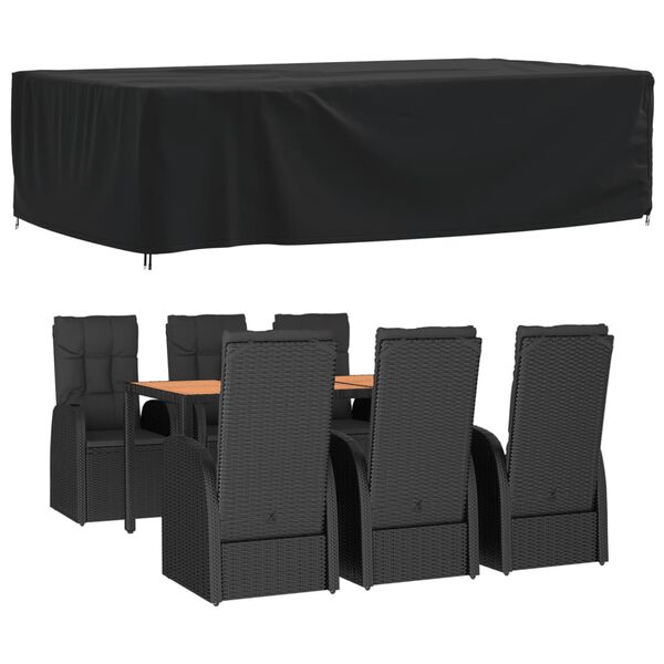 vidaXL Покривало за градинска мебел черно 315x180x74 см 420D Оксфорд