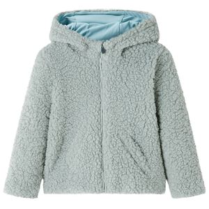 vidaXL Детско яке с качулка и изкуствен косъм Teddy, мента зелено, 116