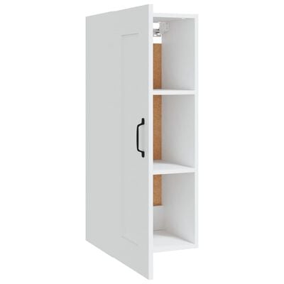 vidaXL Окачен шкаф, бял, 35x34x90 см, инженерно дърво