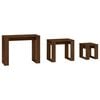 vidaXL Стифиращи маси, 3 бр, кафяв дъб, инженерно дърво