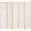 vidaXL Параван за стая, 5 панела, кремав, 200x170x4 cм, текстил