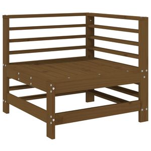 vidaXL Градински ъглов диван, меденокафяв, бор масив