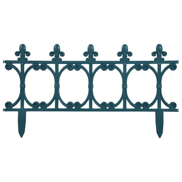 vidaXL Ниски огради за лехи, 16 бр, зелени, 10 м, полипропилен