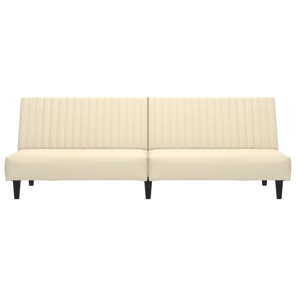 vidaXL 2-местно разтегателно канапе, кремаво, кадифе