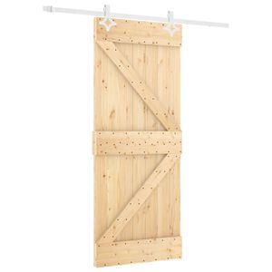 vidaXL Преплъзваща се врата Естествено и бяло 80 x 210 cm