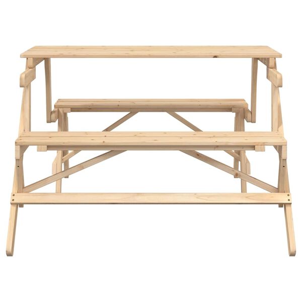 vidaXL Пикник маса с пейки чамова дървесина масив 2 в 1 конвертируема