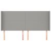 vidaXL Горна табла за легло с уши, светлосива, 163x16x118/128 см, плат
