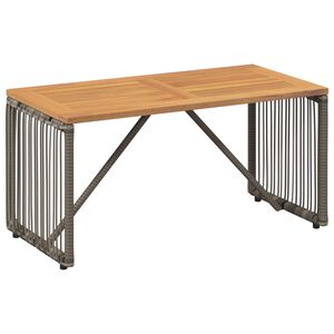 vidaXL Маса за открито Сив и кафяв 80 x 40 x 40 cm полиратан