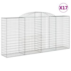 vidaXL Габионни кошници арка 17 бр 300x50x140/160см поцинковано желязо