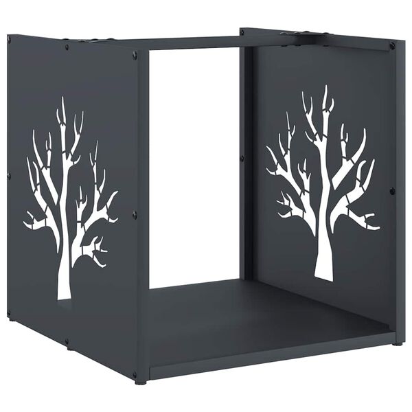 vidaXL Стойка за дърва, 40x40x40 см, студеновалцувана стомана