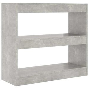 vidaXL Библиотека/разделител за стая, бетонно сива, 80x30x72 см
