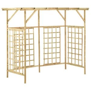 vidaXL Градинска пергола за три коша, импрегнирано борово дърво