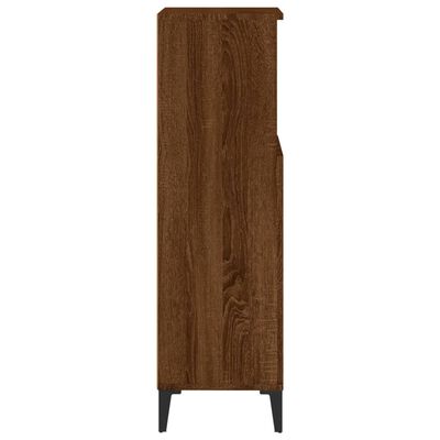 vidaXL Шкаф за баня, кафяв дъб, 30x30x100 см, инженерно дърво