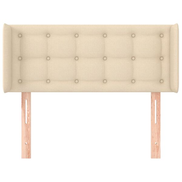 vidaXL Горна табла за легло, кремава, 83x16x78/88 см, плат