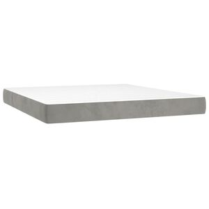 vidaXL Матрак за легло с покет пружини средна твърдост светлосив 193x203x20 см King